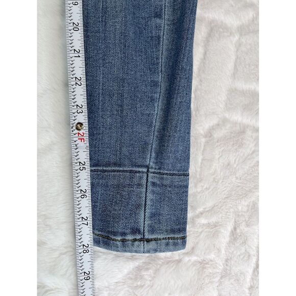 Judy Blue Jeans Women's Blue Skinny Fit Buffalo Plaid Patch Distressed - Sz 1/25 - Picture 4 of 9